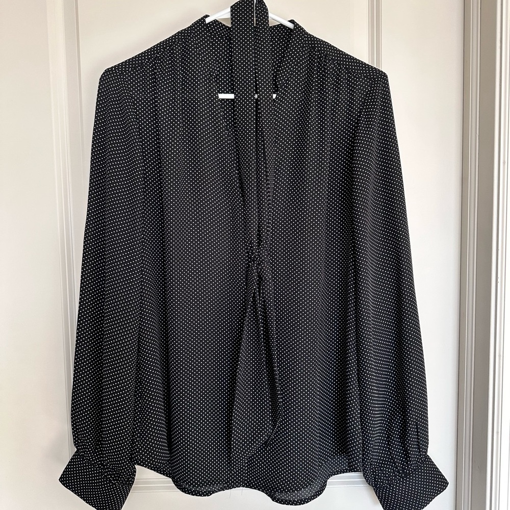 Black Polka Dot Women's Top